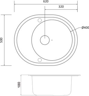 Мойка кухонная Zorg ZorG GRANIT GR 620 BLACK BRONZE